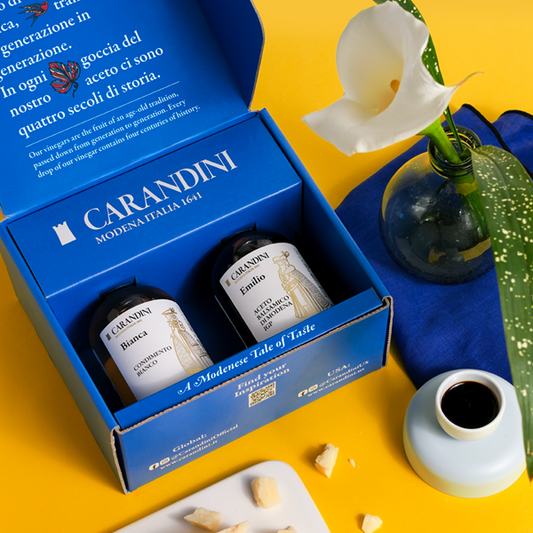 DUO KIT Degustazione EMILIO Oro Aceto Balsamico di Modena IGP e BIANCA Condimento Bianco