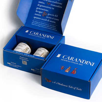 DUO KIT Degustazione EMILIO Oro Aceto Balsamico di Modena IGP e BIANCA Condimento Bianco