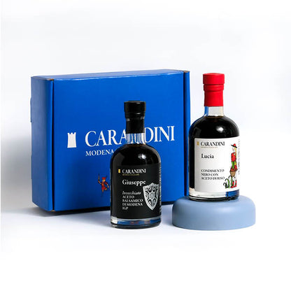 DUO KIT GIUSEPPE Aceto Balsamico di Modena IGP Invecchiato & LUCIA Condimento Nero con Aceto di Riso