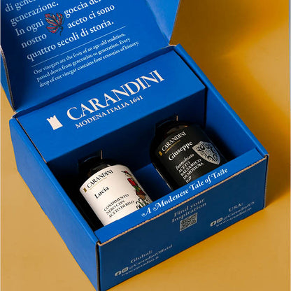 DUO KIT GIUSEPPE Aceto Balsamico di Modena IGP Invecchiato & LUCIA Condimento Nero con Aceto di Riso