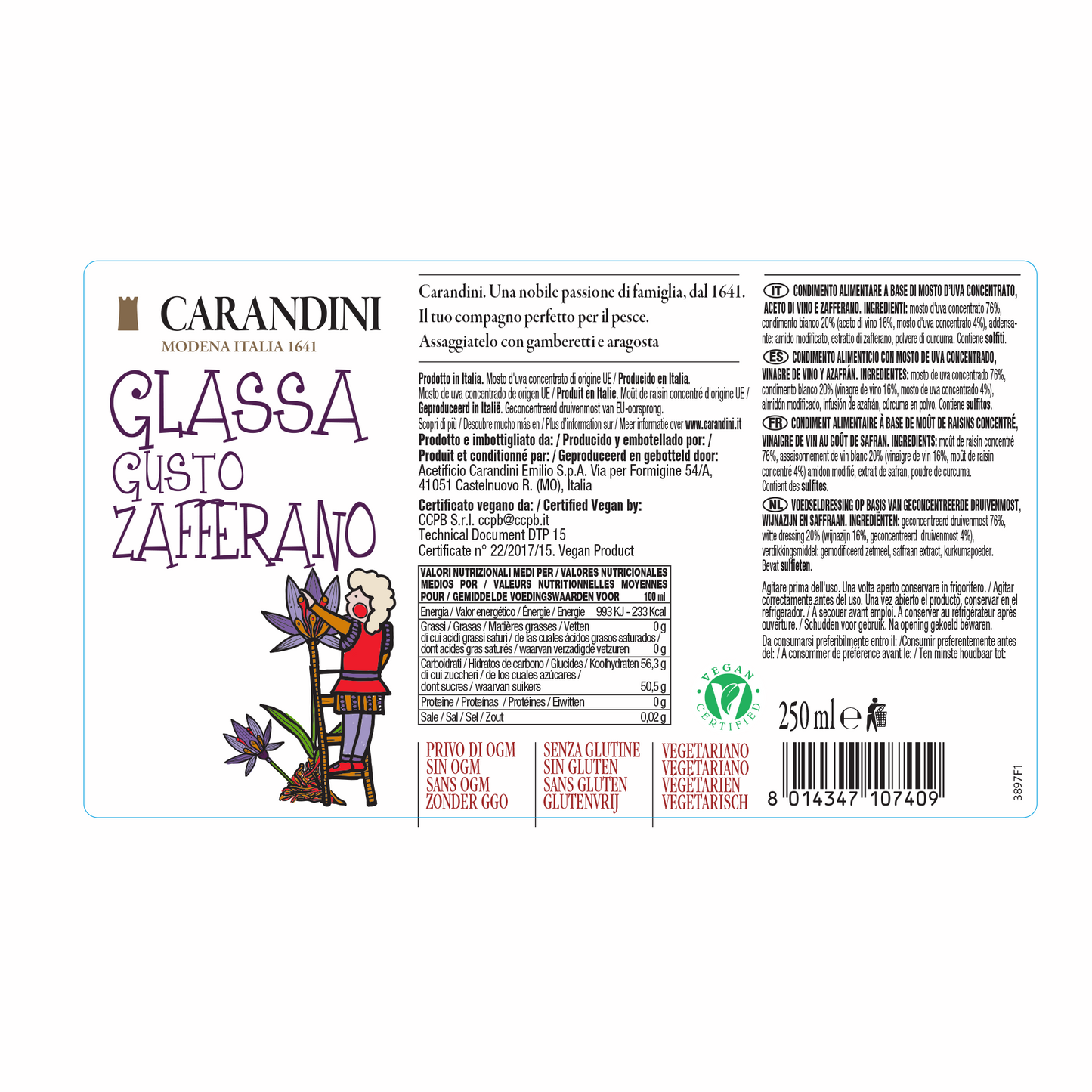 Saffron Glaze with White Condiment and Turmeric