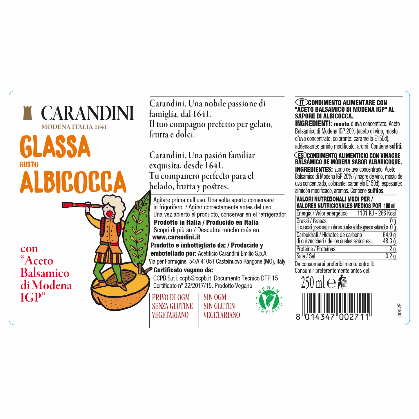 Glassa gusto Albicocca con Aceto Balsamico di Modena IGP