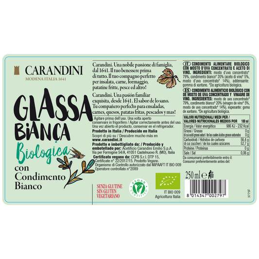 Glassa Bianca Biologica con Condimento Bianco